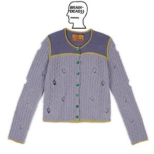 BRAIN DEAD REVERSE SEAM WHOLEY SWEATER - WASHED‎ BLUE